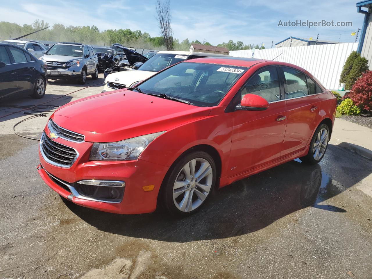 2015 Chevrolet Cruze Ltz Red vin: 1G1PG5SB1F7141593