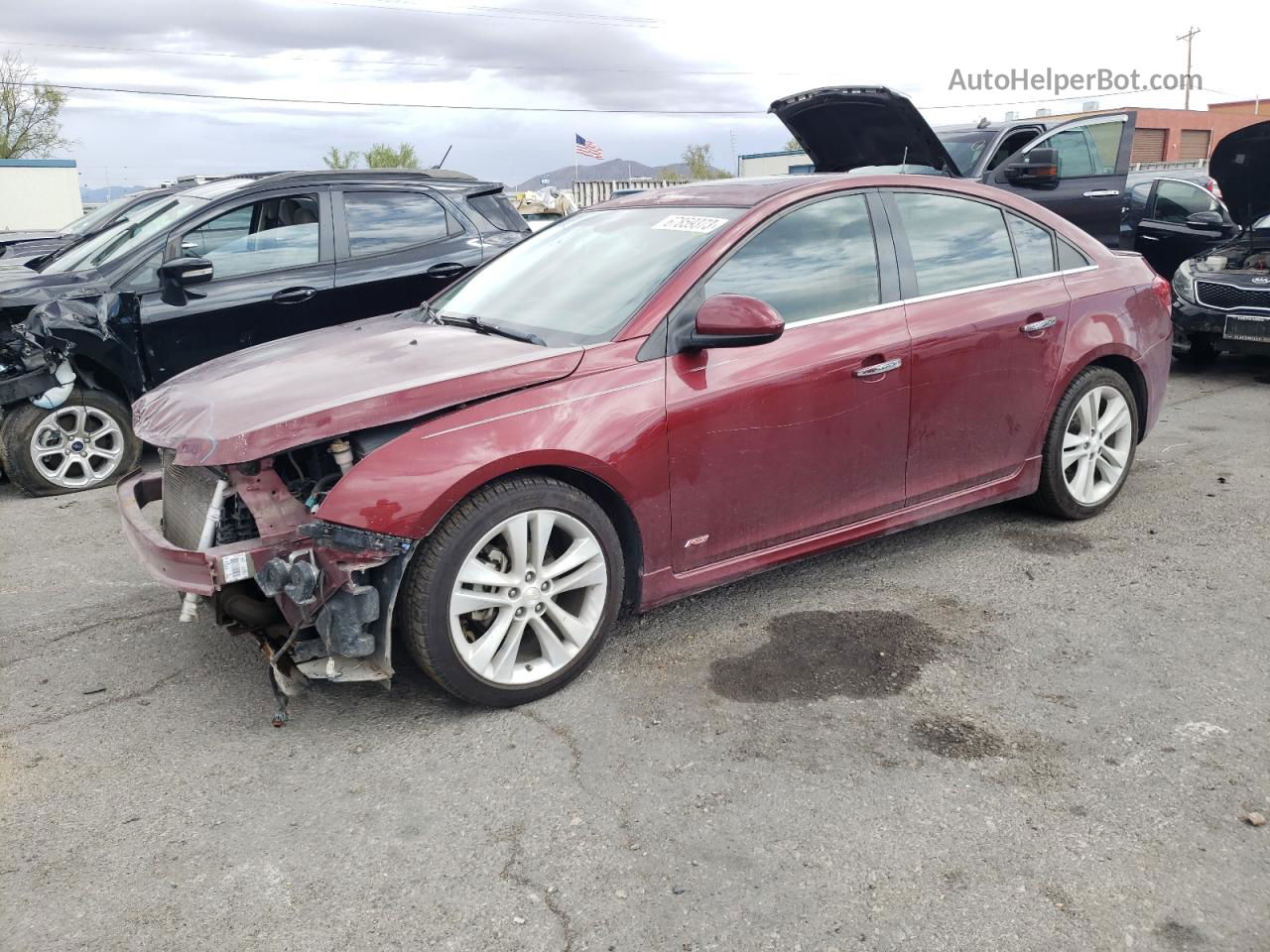 2015 Chevrolet Cruze Ltz Maroon vin: 1G1PG5SB1F7171872