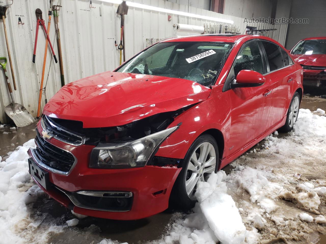 2015 Chevrolet Cruze Ltz Red vin: 1G1PG5SB2F7200683