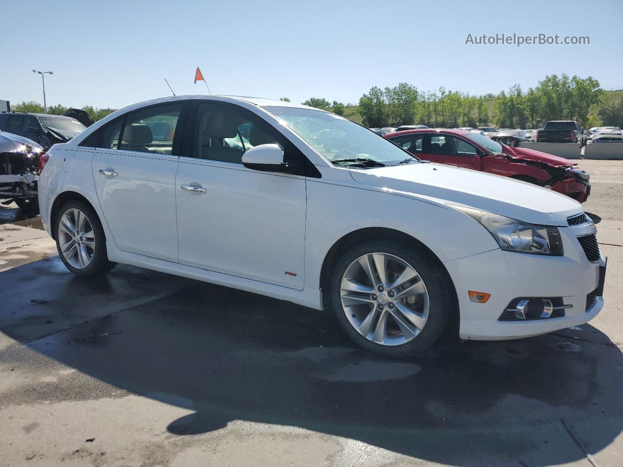 2013 Chevrolet Cruze Ltz White vin: 1G1PG5SB4D7117737