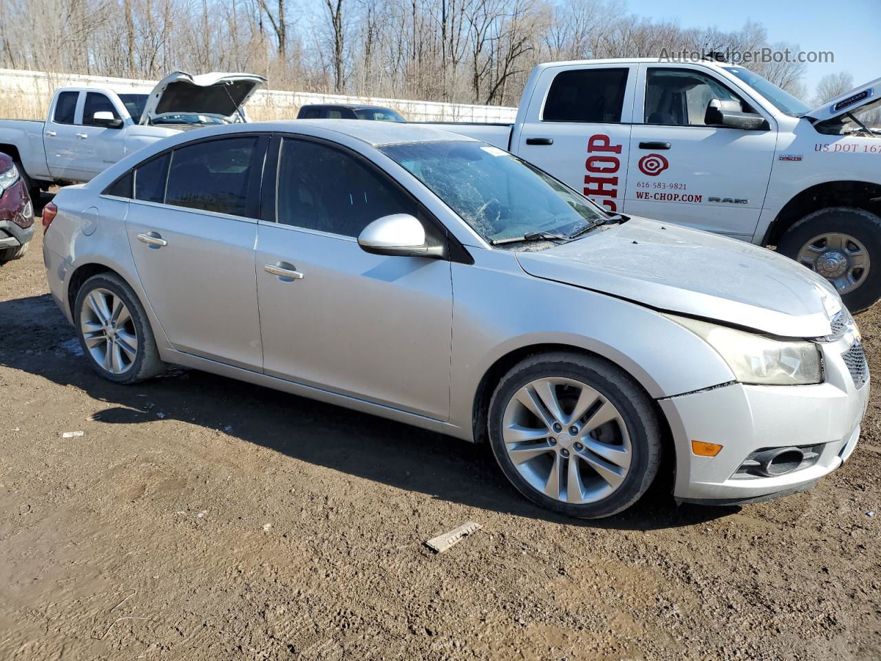 2013 Chevrolet Cruze Ltz Silver vin: 1G1PG5SB5D7163030