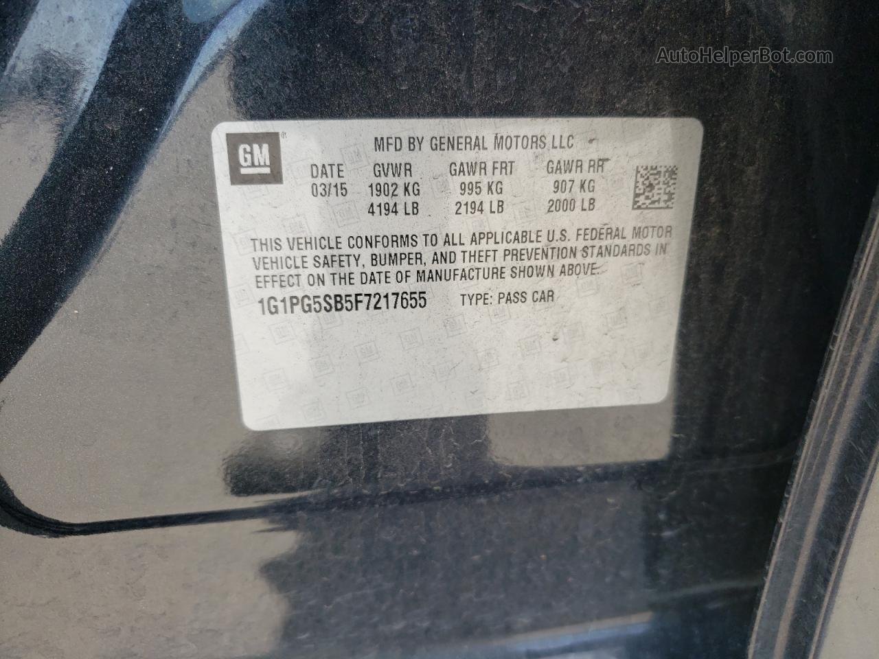2015 Chevrolet Cruze Ltz Черный vin: 1G1PG5SB5F7217655