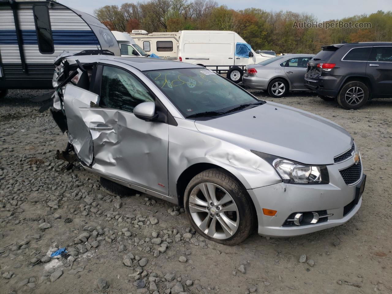 2014 Chevrolet Cruze Ltz Silver vin: 1G1PG5SB6E7380104