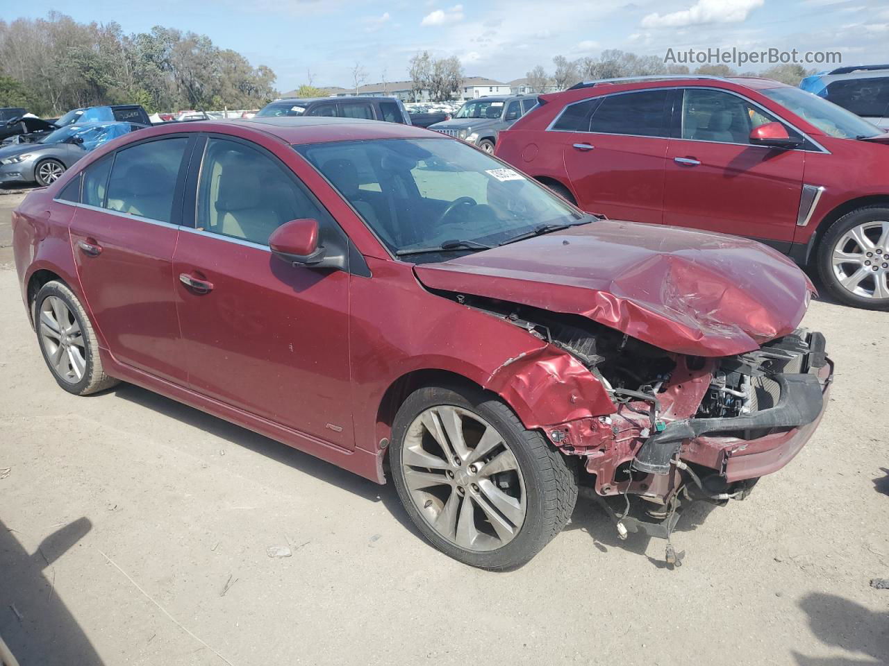 2013 Chevrolet Cruze Ltz Red vin: 1G1PG5SB8D7116624