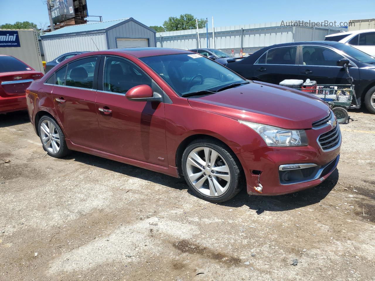 2015 Chevrolet Cruze Ltz Red vin: 1G1PG5SB8F7129795