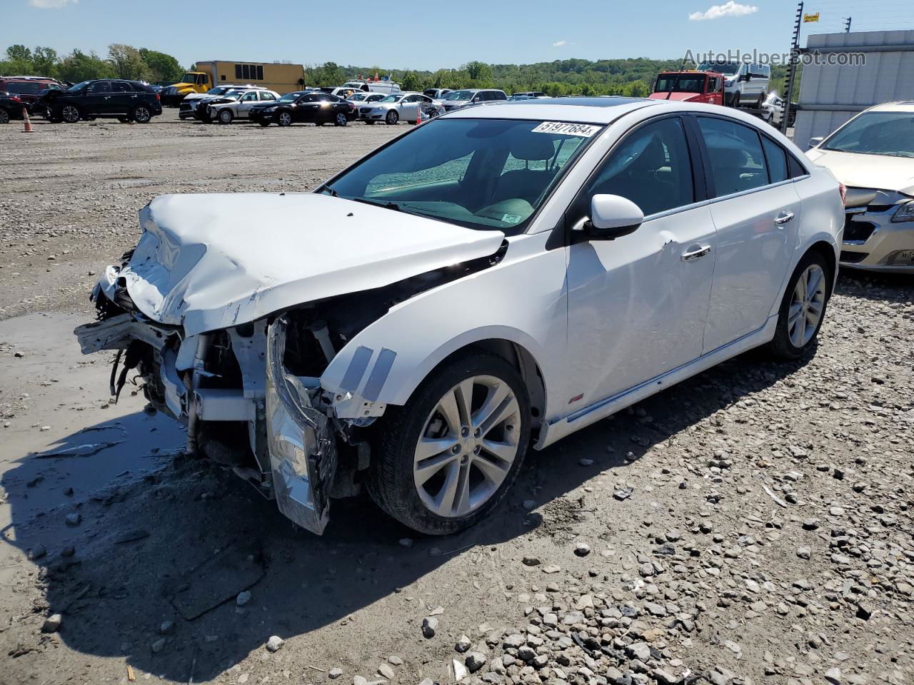 2014 Chevrolet Cruze Ltz White vin: 1G1PG5SB9E7254965