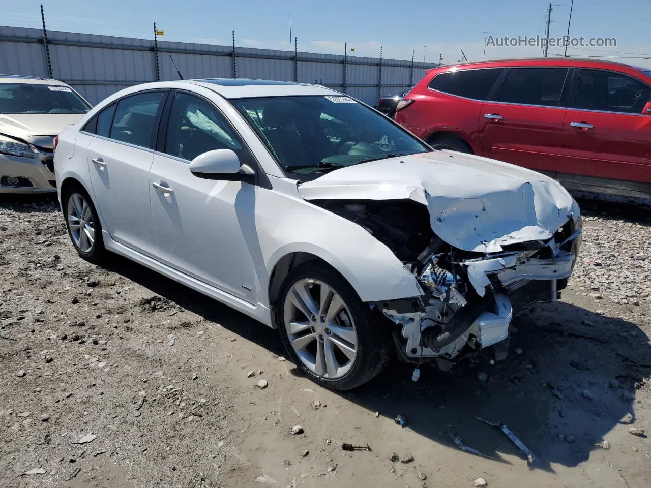 2014 Chevrolet Cruze Ltz White vin: 1G1PG5SB9E7254965