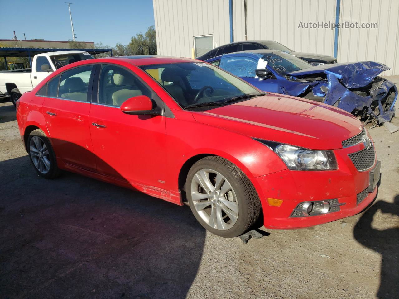 2014 Chevrolet Cruze Ltz Red vin: 1G1PG5SBXE7279874