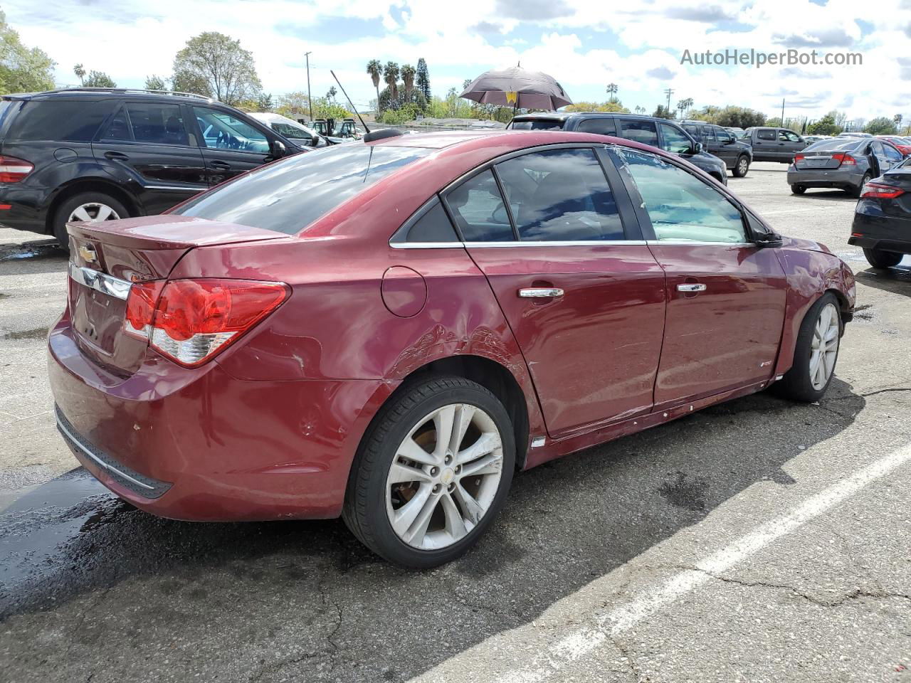 2015 Chevrolet Cruze Ltz Red vin: 1G1PG5SBXF7240865