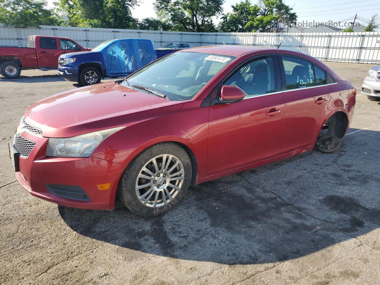 2014 Chevrolet Cruze Eco Burgundy vin: 1G1PH5SB8E7153025