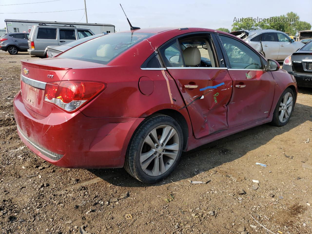 2012 Chevrolet Cruze Ltz Red vin: 1G1PH5SC8C7248349