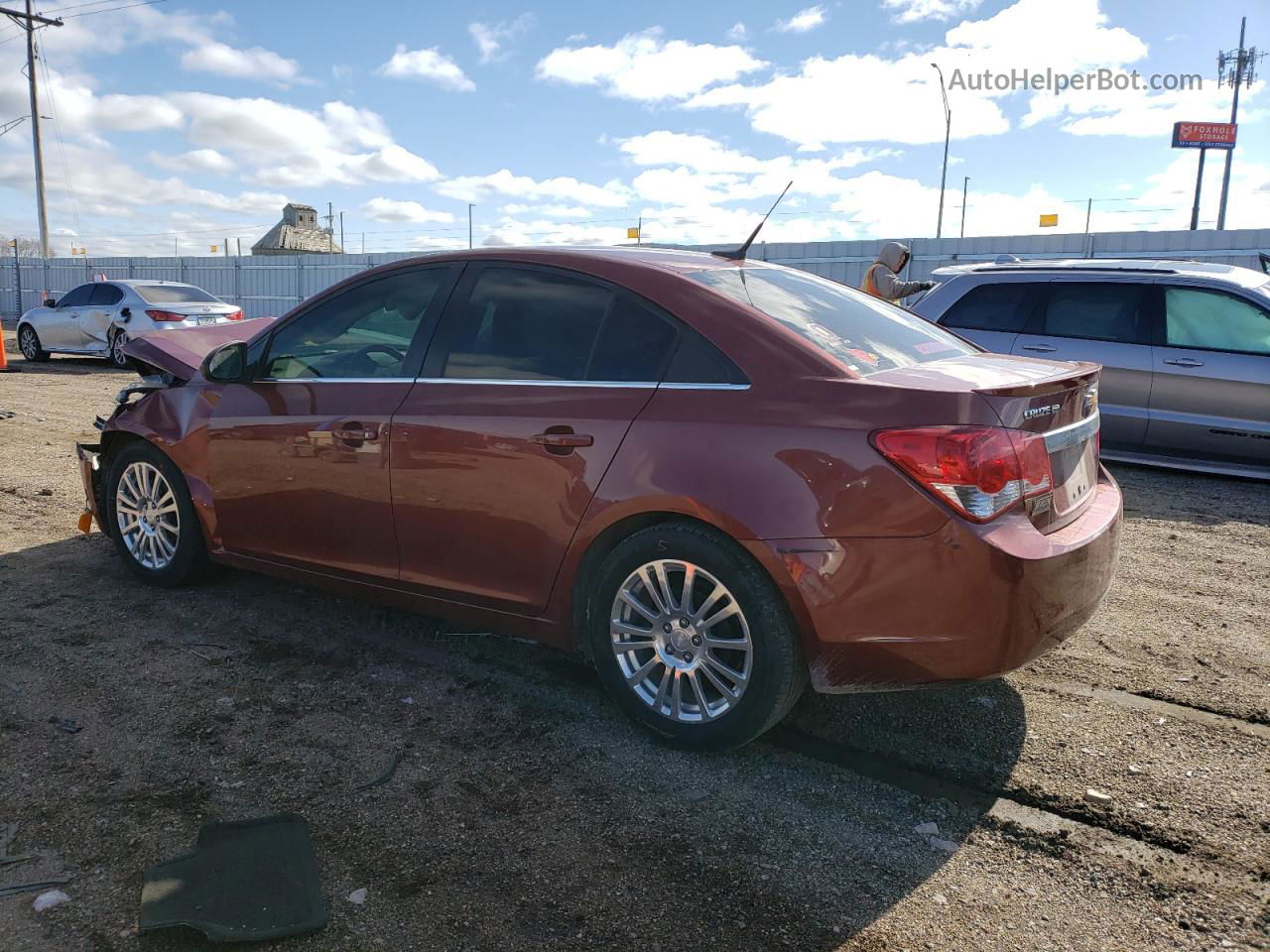 2013 Chevrolet Cruze Eco Burgundy vin: 1G1PJ5SB6D7152491