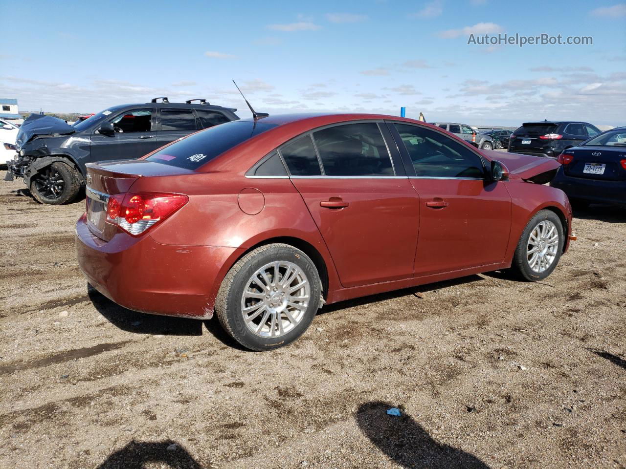 2013 Chevrolet Cruze Eco Burgundy vin: 1G1PJ5SB6D7152491