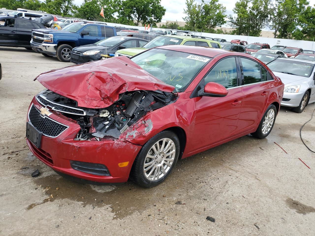 2012 Chevrolet Cruze Eco Red vin: 1G1PJ5SC7C7174989