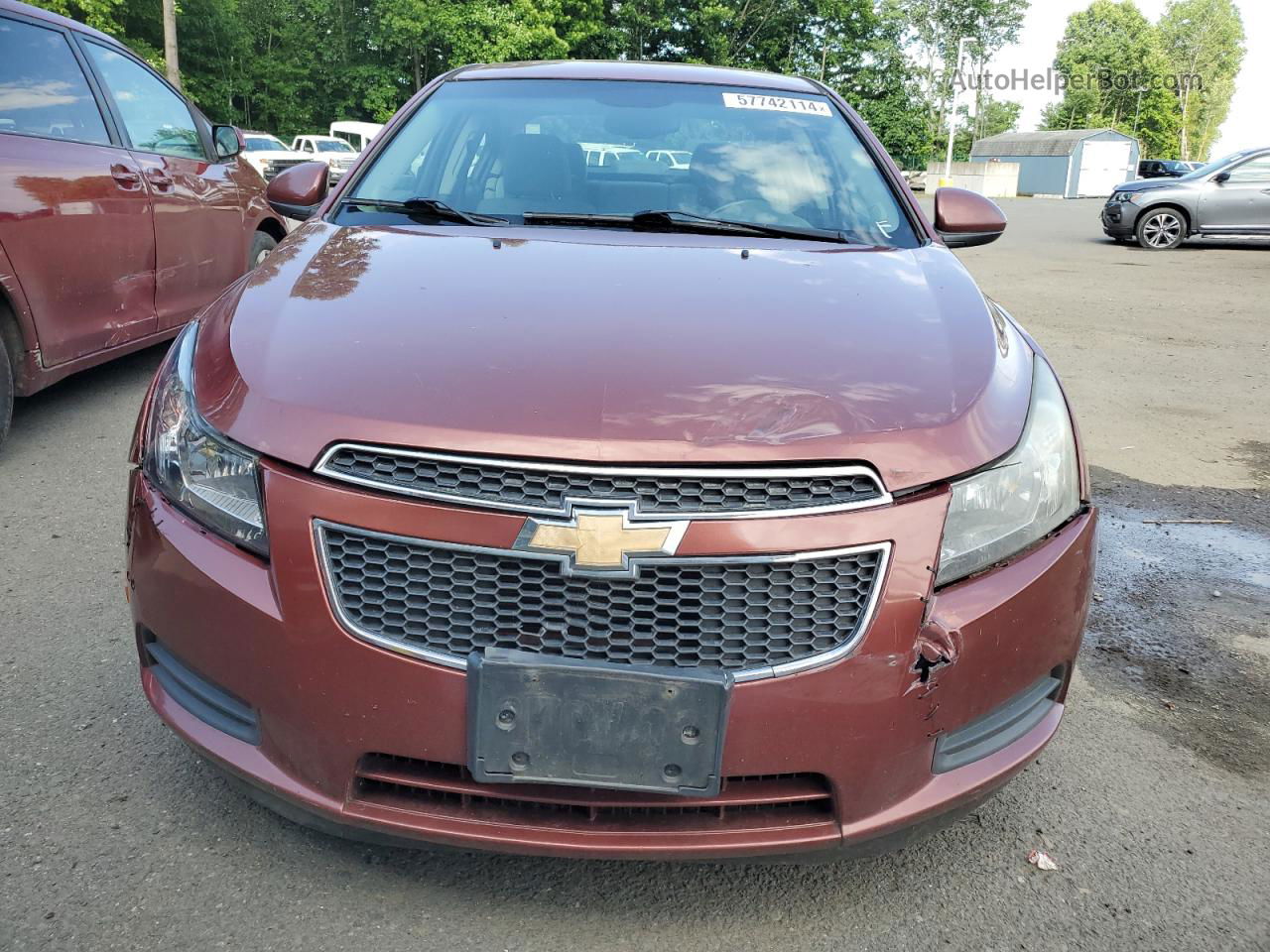 2012 Chevrolet Cruze Eco Burgundy vin: 1G1PK5SC2C7262037