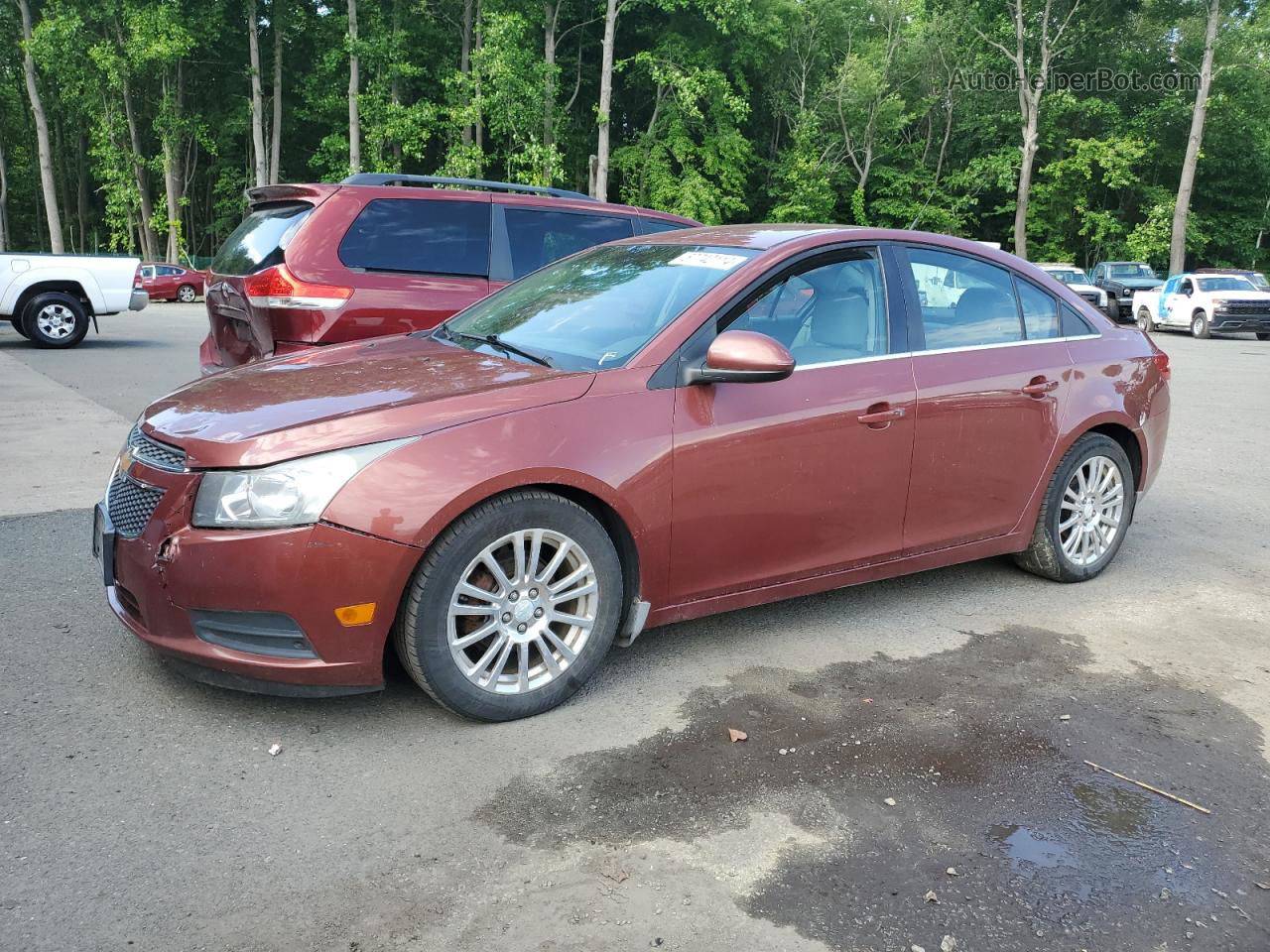 2012 Chevrolet Cruze Eco Burgundy vin: 1G1PK5SC2C7262037