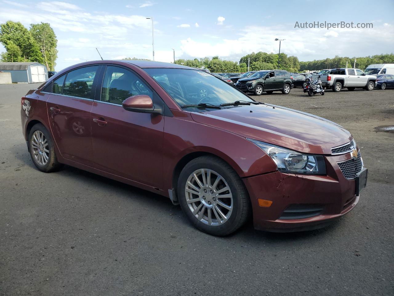 2012 Chevrolet Cruze Eco Burgundy vin: 1G1PK5SC2C7262037