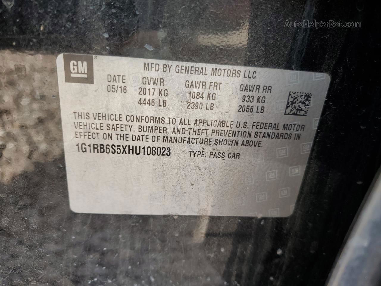 2017 Chevrolet Volt Premier Black vin: 1G1RB6S5XHU108023