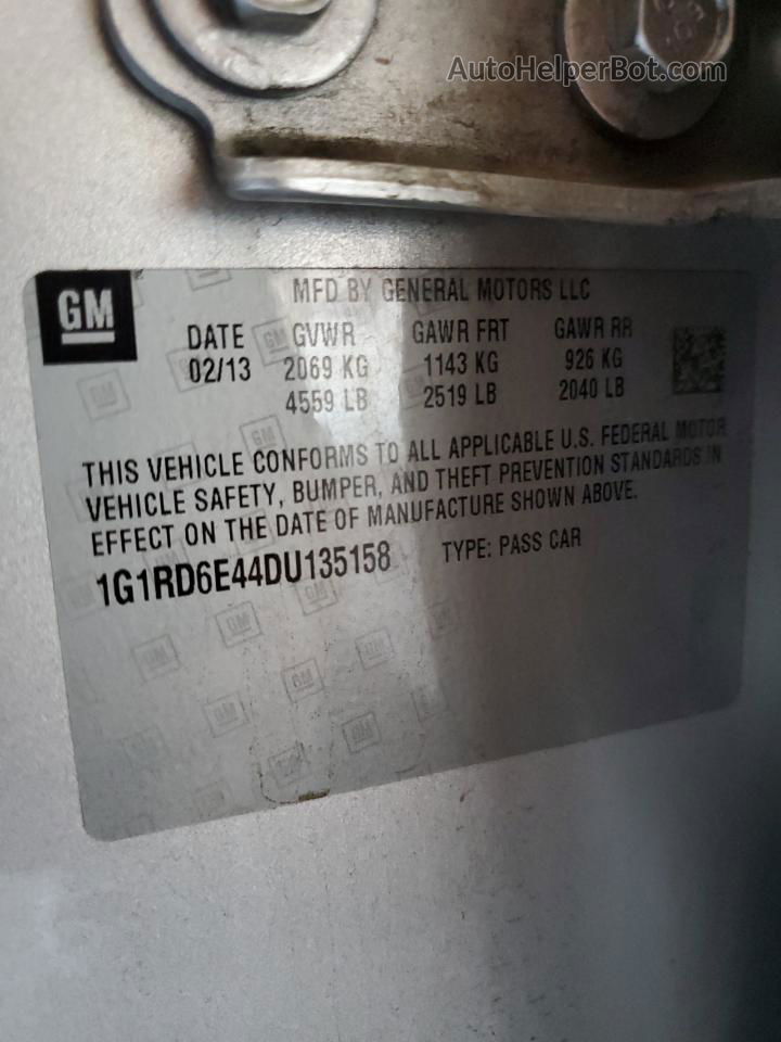 2013 Chevrolet Volt  Silver vin: 1G1RD6E44DU135158