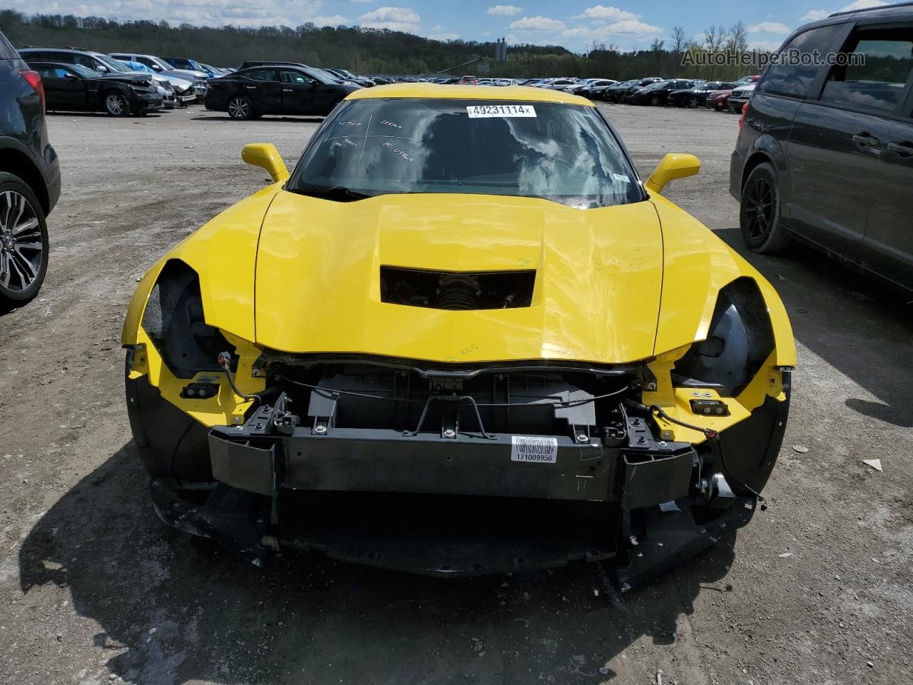 2017 Chevrolet Corvette Stingray 1lt Yellow vin: 1G1YB2D74H5109410