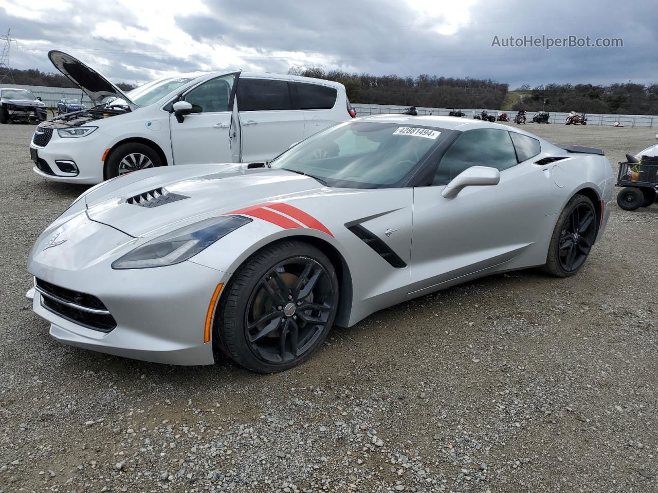 2017 Chevrolet Corvette Stingray 3lt Silver vin: 1G1YF2D79H5114395