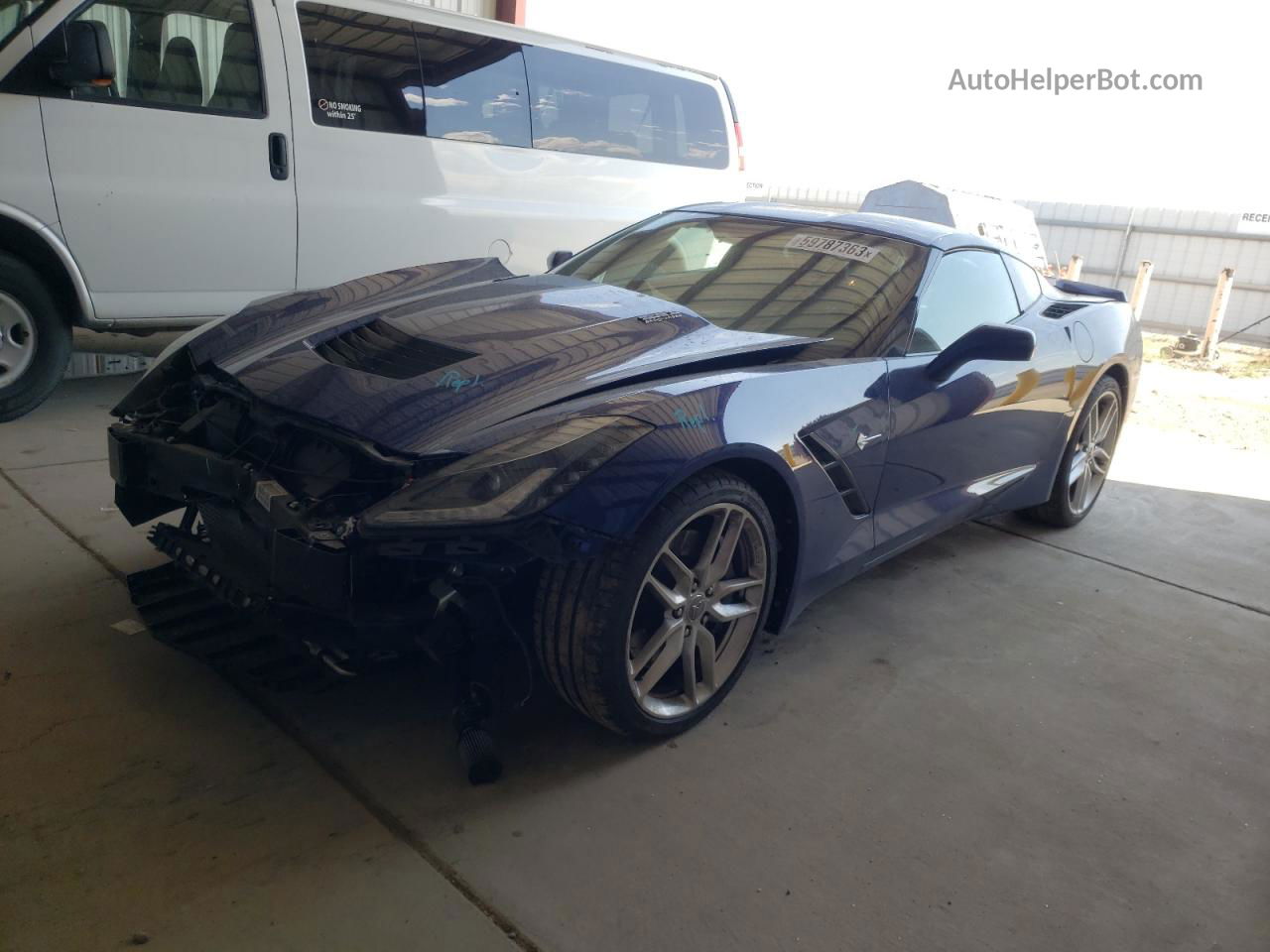 2017 Chevrolet Corvette Stingray Z51 1lt Синий vin: 1G1YG2D77H5111492