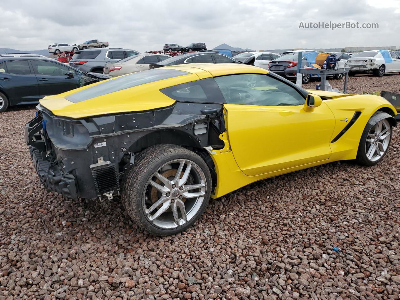 2017 Chevrolet Corvette Stingray Z51 1lt Yellow vin: 1G1YH2D7XH5102363