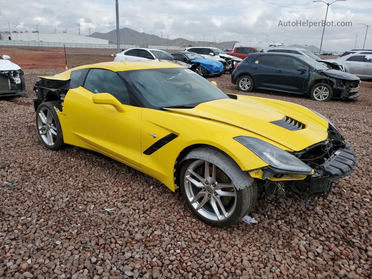 2017 Chevrolet Corvette Stingray Z51 1lt Yellow vin: 1G1YH2D7XH5102363