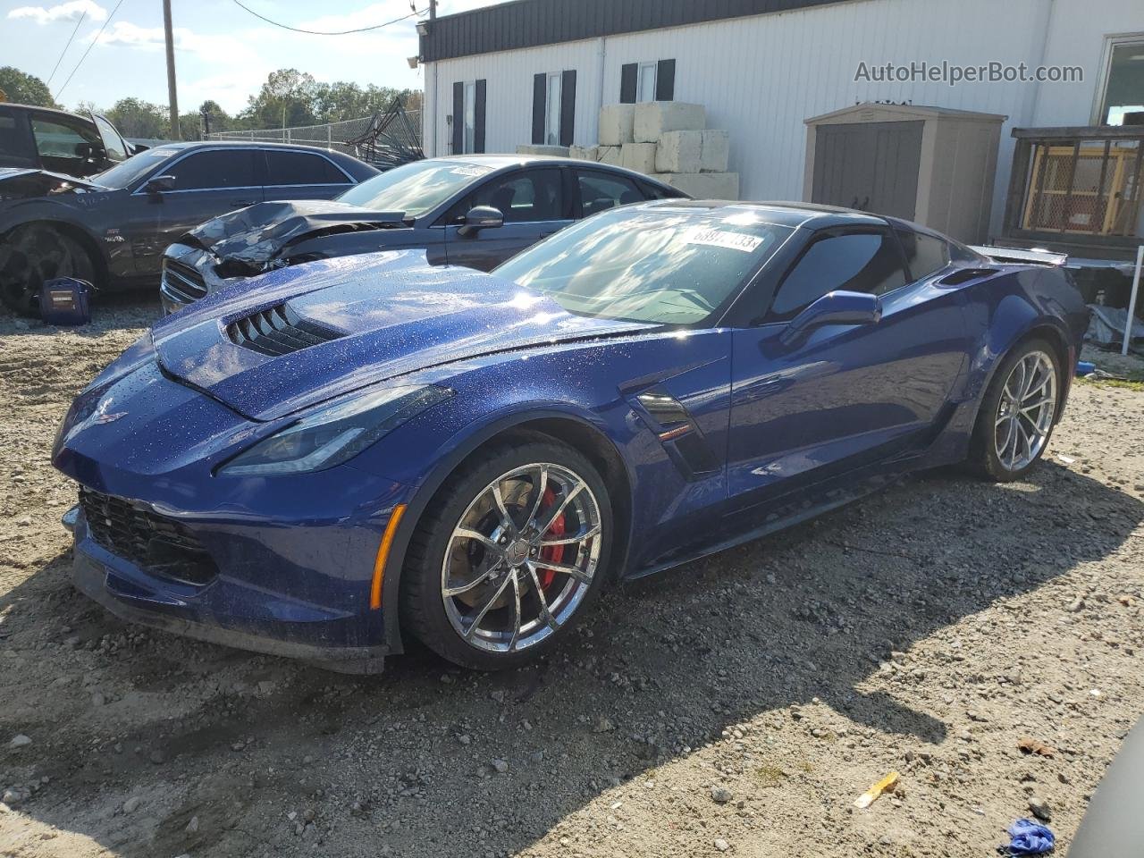 2017 Chevrolet Corvette Grand Sport 2lt Синий vin: 1G1YY2D74H5116310