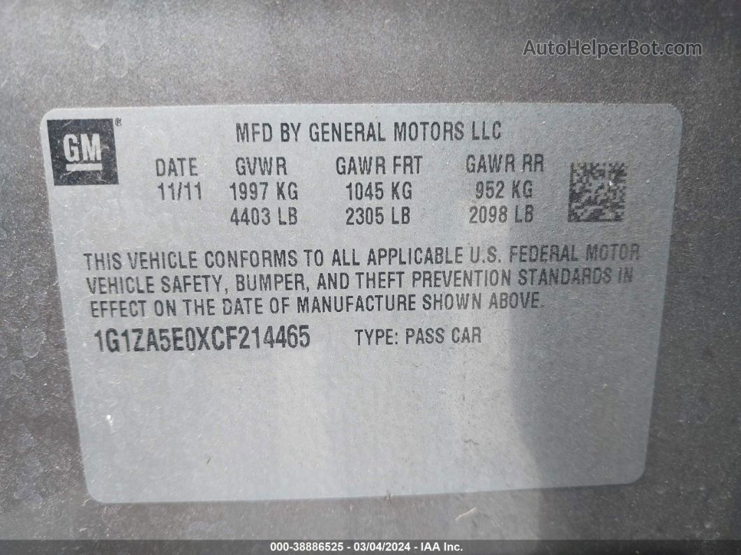 2012 Chevrolet Malibu Ls Pewter vin: 1G1ZA5E0XCF214465