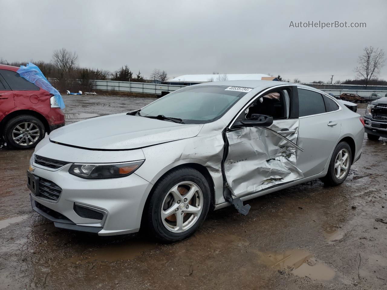 2017 Chevrolet Malibu Ls Silver vin: 1G1ZB5ST0HF128309