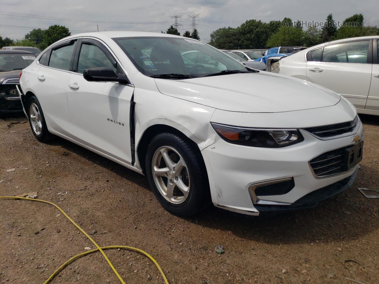 2017 Chevrolet Malibu Ls White vin: 1G1ZB5ST1HF232842