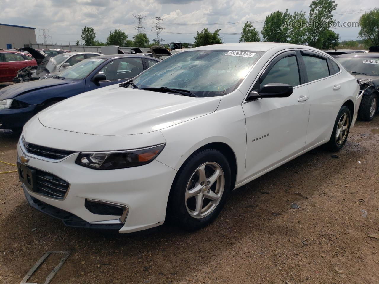 2017 Chevrolet Malibu Ls White vin: 1G1ZB5ST1HF232842