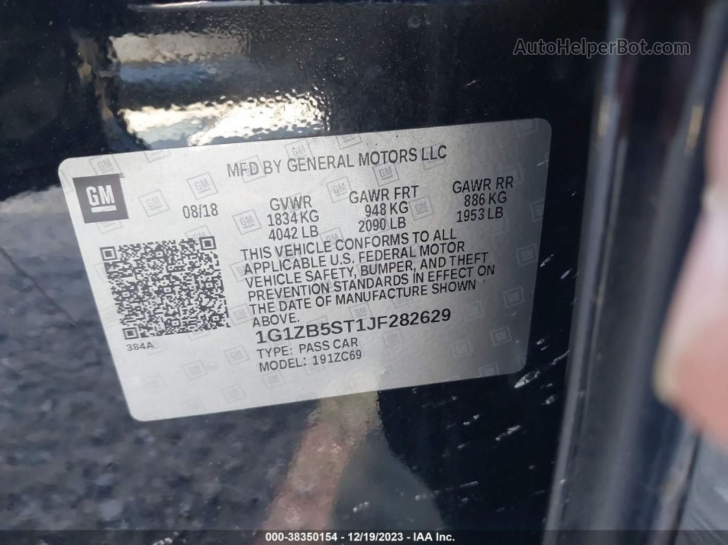 2018 Chevrolet Malibu 1ls Black vin: 1G1ZB5ST1JF282629