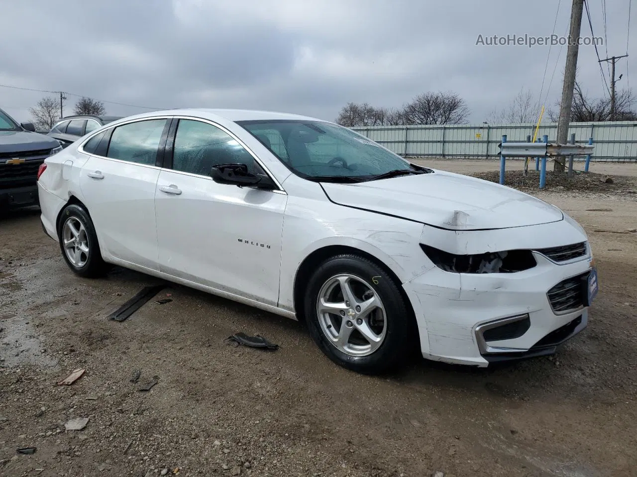 2018 Chevrolet Malibu Ls White vin: 1G1ZB5ST3JF260468