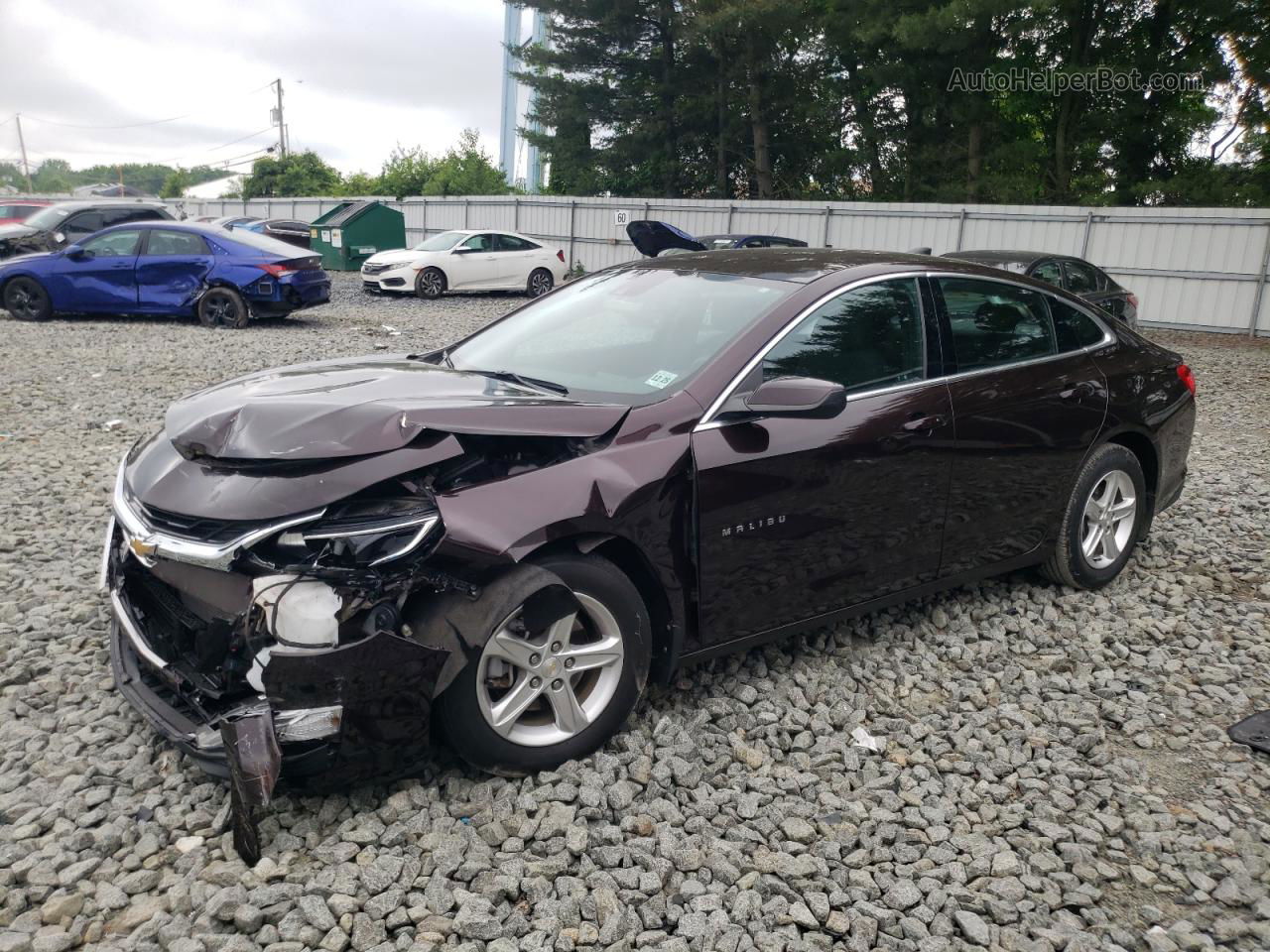 2021 Chevrolet Malibu Ls Burgundy vin: 1G1ZB5ST5MF042536