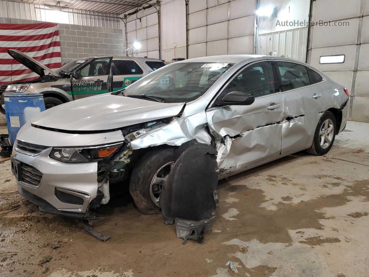 2017 Chevrolet Malibu Ls Silver vin: 1G1ZB5ST7HF248785