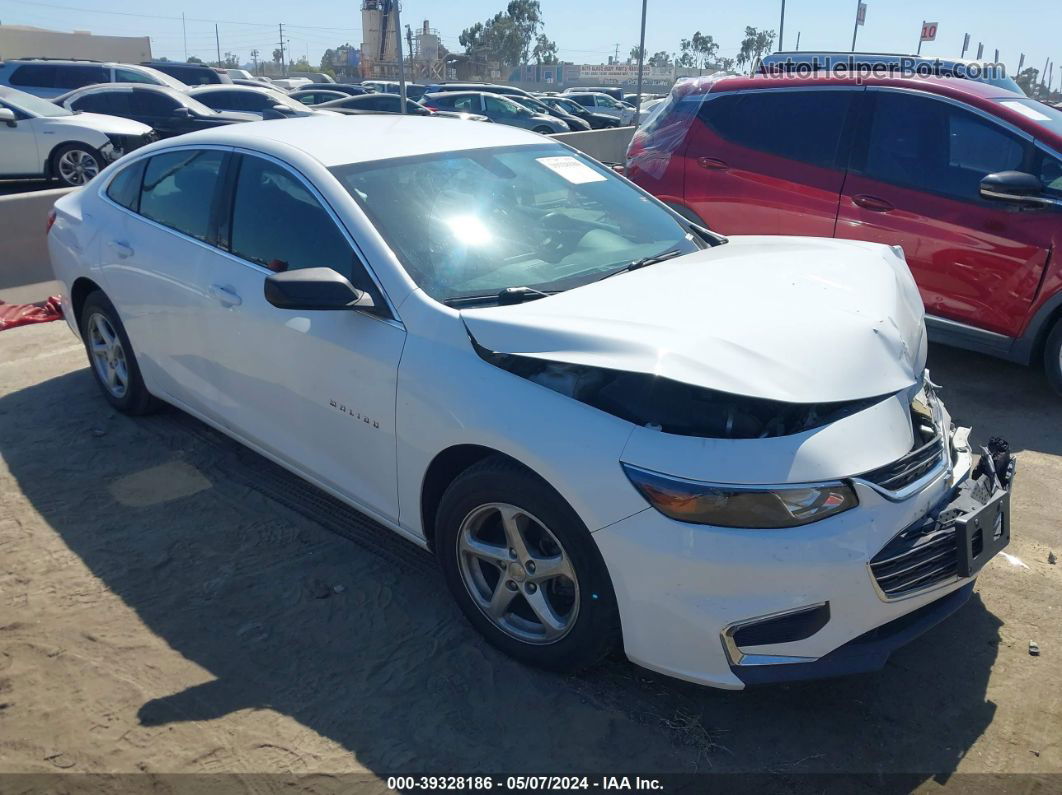 2017 Chevrolet Malibu Ls White vin: 1G1ZB5ST8HF100533