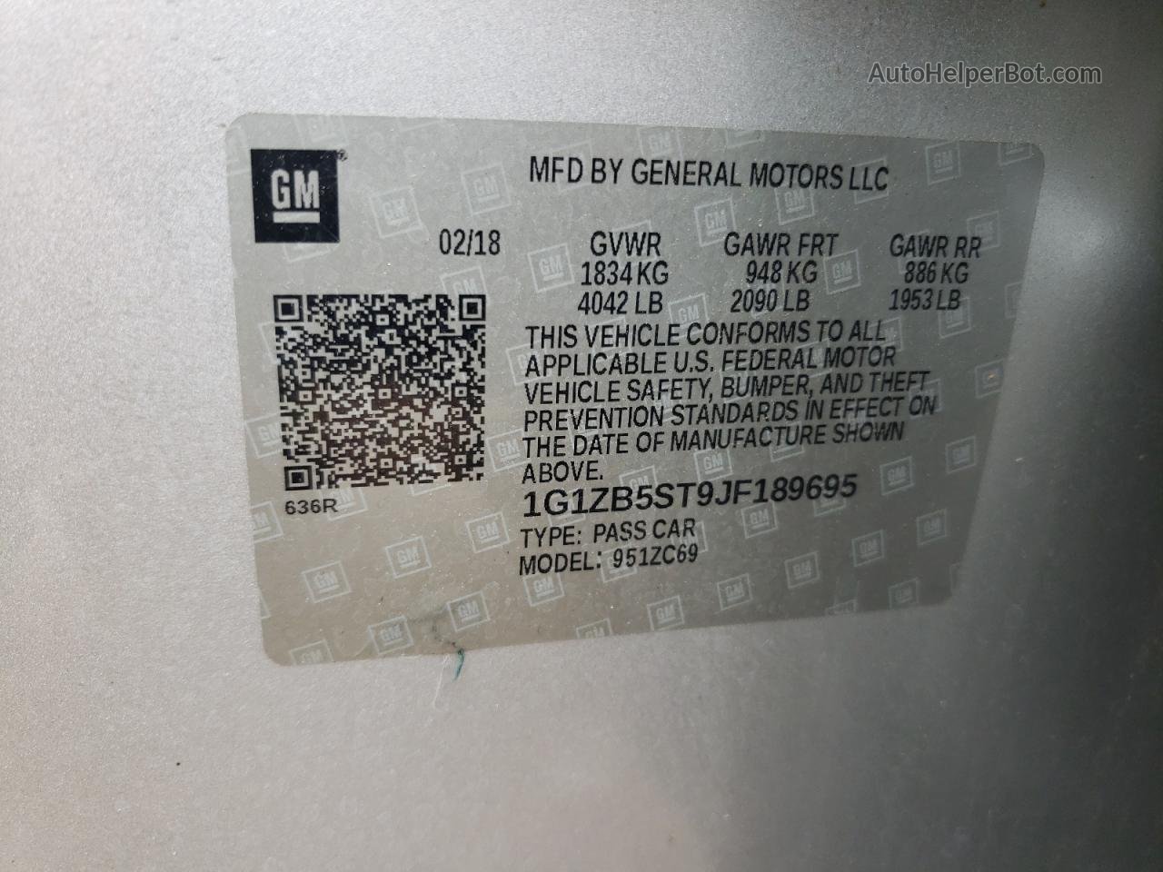 2018 Chevrolet Malibu Ls Silver vin: 1G1ZB5ST9JF189695
