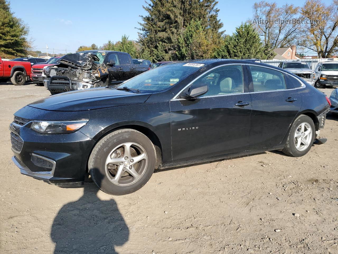 2018 Chevrolet Malibu Ls Black vin: 1G1ZB5ST9JF272835