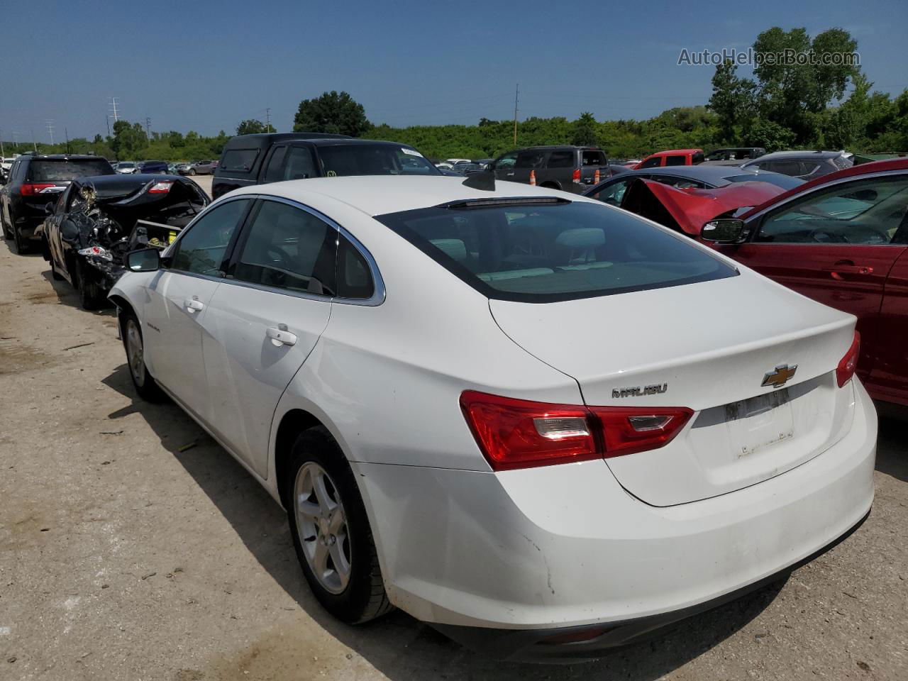 2018 Chevrolet Malibu Ls White vin: 1G1ZB5STXJF291751