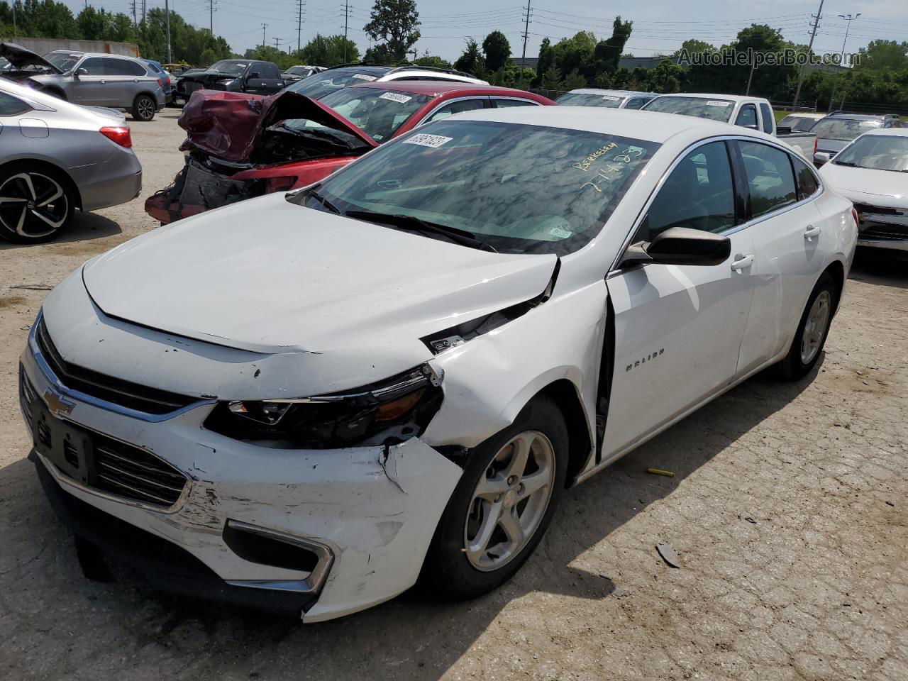 2018 Chevrolet Malibu Ls White vin: 1G1ZB5STXJF291751