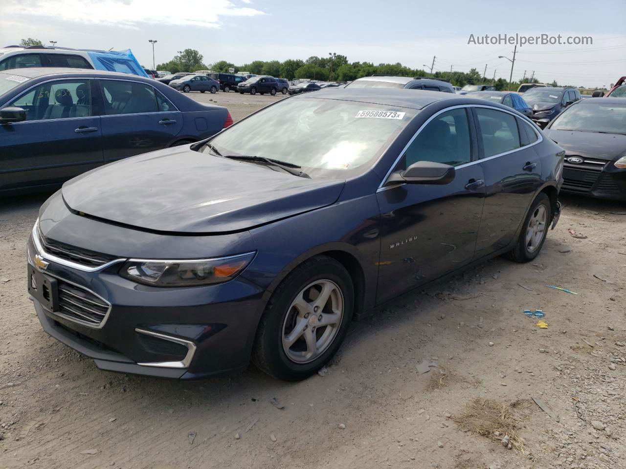 2017 Chevrolet Malibu Ls Синий vin: 1G1ZC5STXHF116360