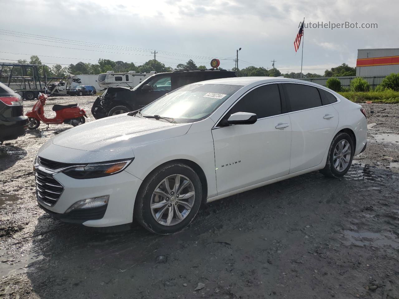 2021 Chevrolet Malibu Lt White vin: 1G1ZD5ST0MF026724