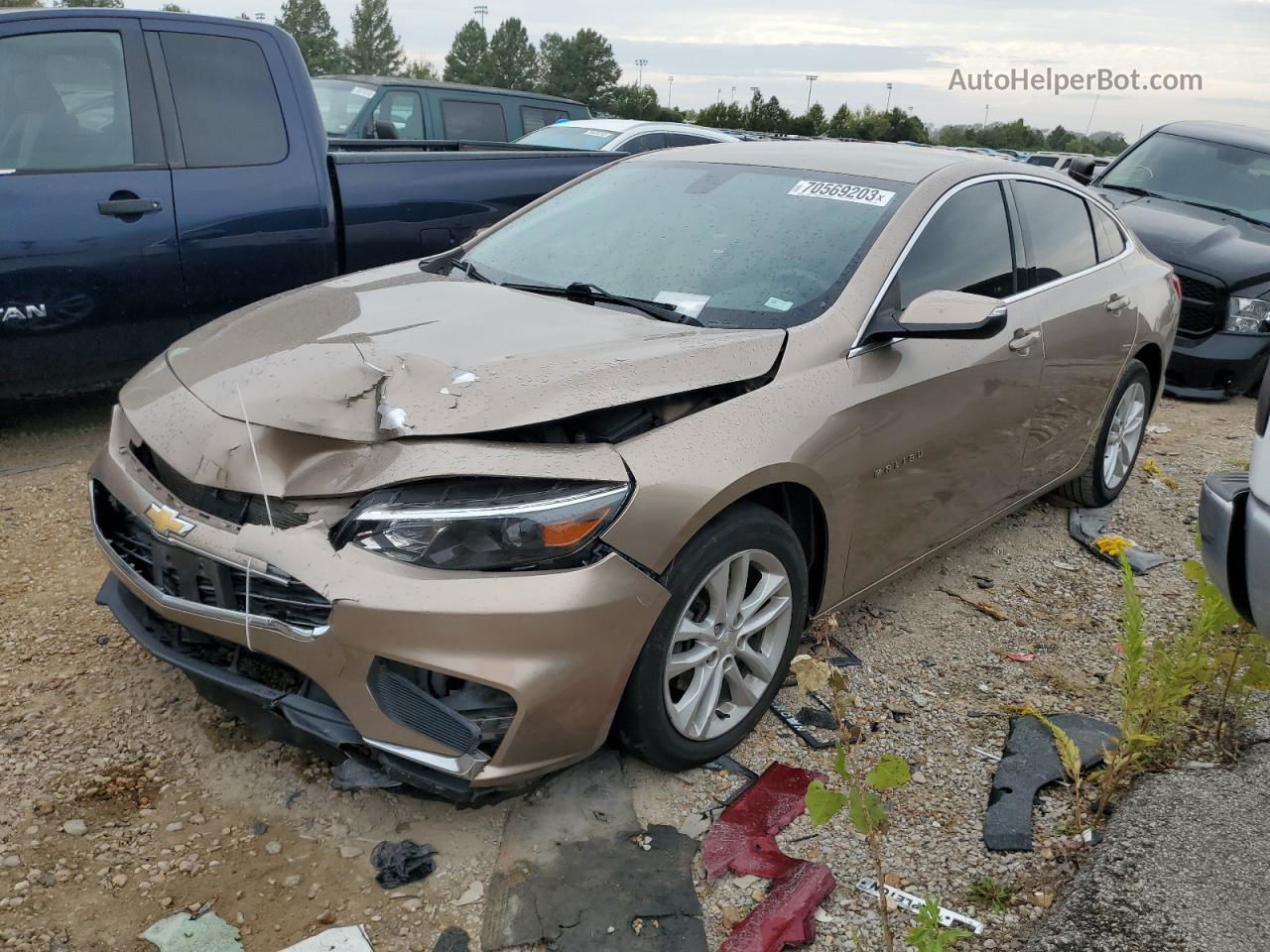 2018 Chevrolet Malibu Lt Gold vin: 1G1ZD5ST1JF126276