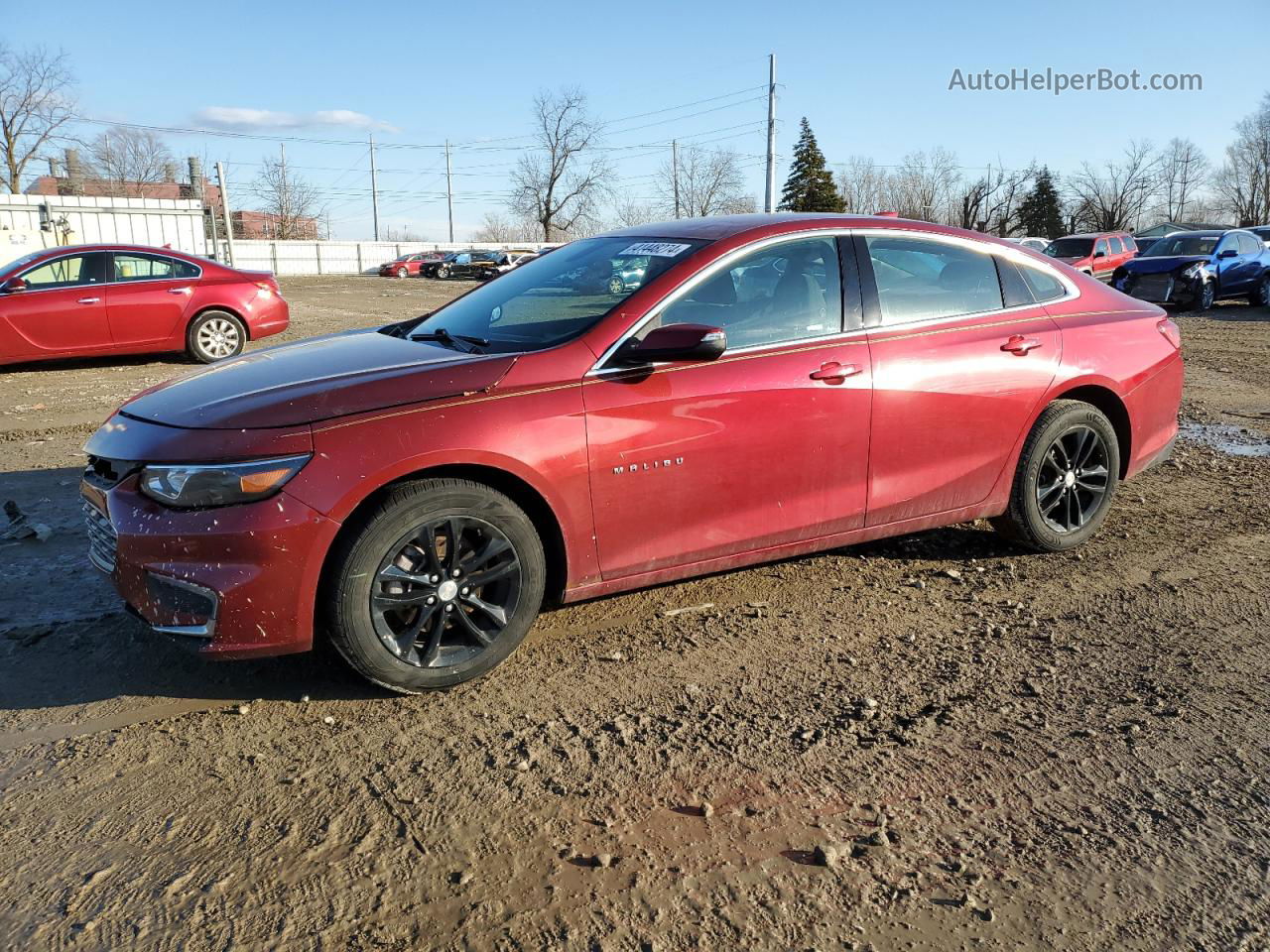 2018 Chevrolet Malibu Lt Бордовый vin: 1G1ZD5ST4JF184513