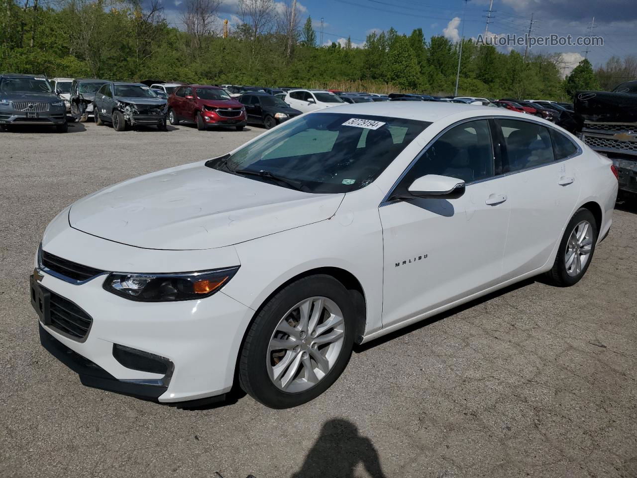 2018 Chevrolet Malibu Lt White vin: 1G1ZD5ST5JF180969