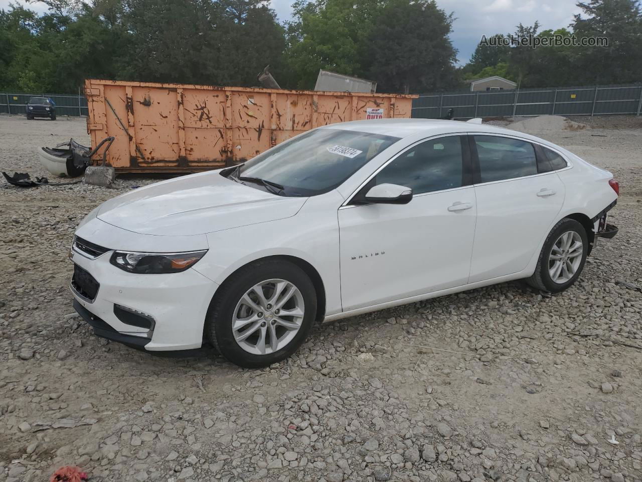 2018 Chevrolet Malibu Lt White vin: 1G1ZD5ST5JF217843