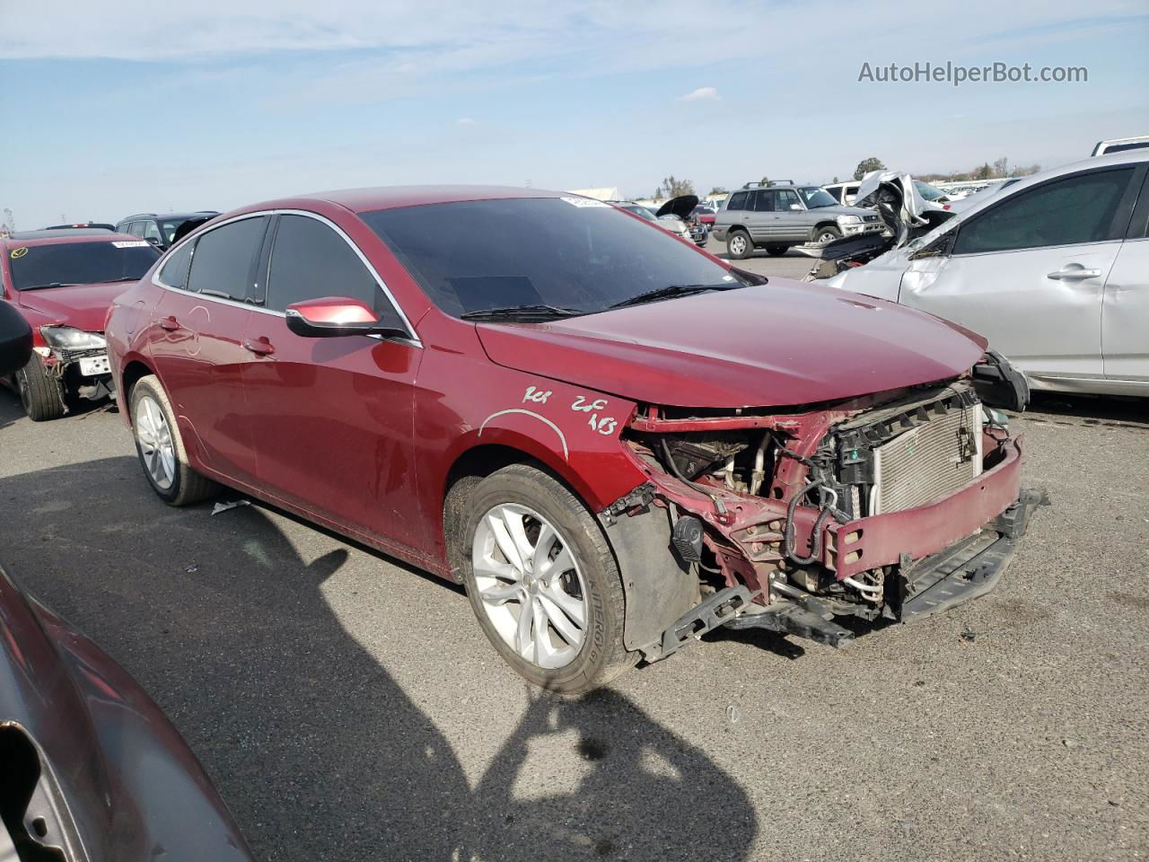 2018 Chevrolet Malibu Lt Темно-бордовый vin: 1G1ZD5ST5JF224095