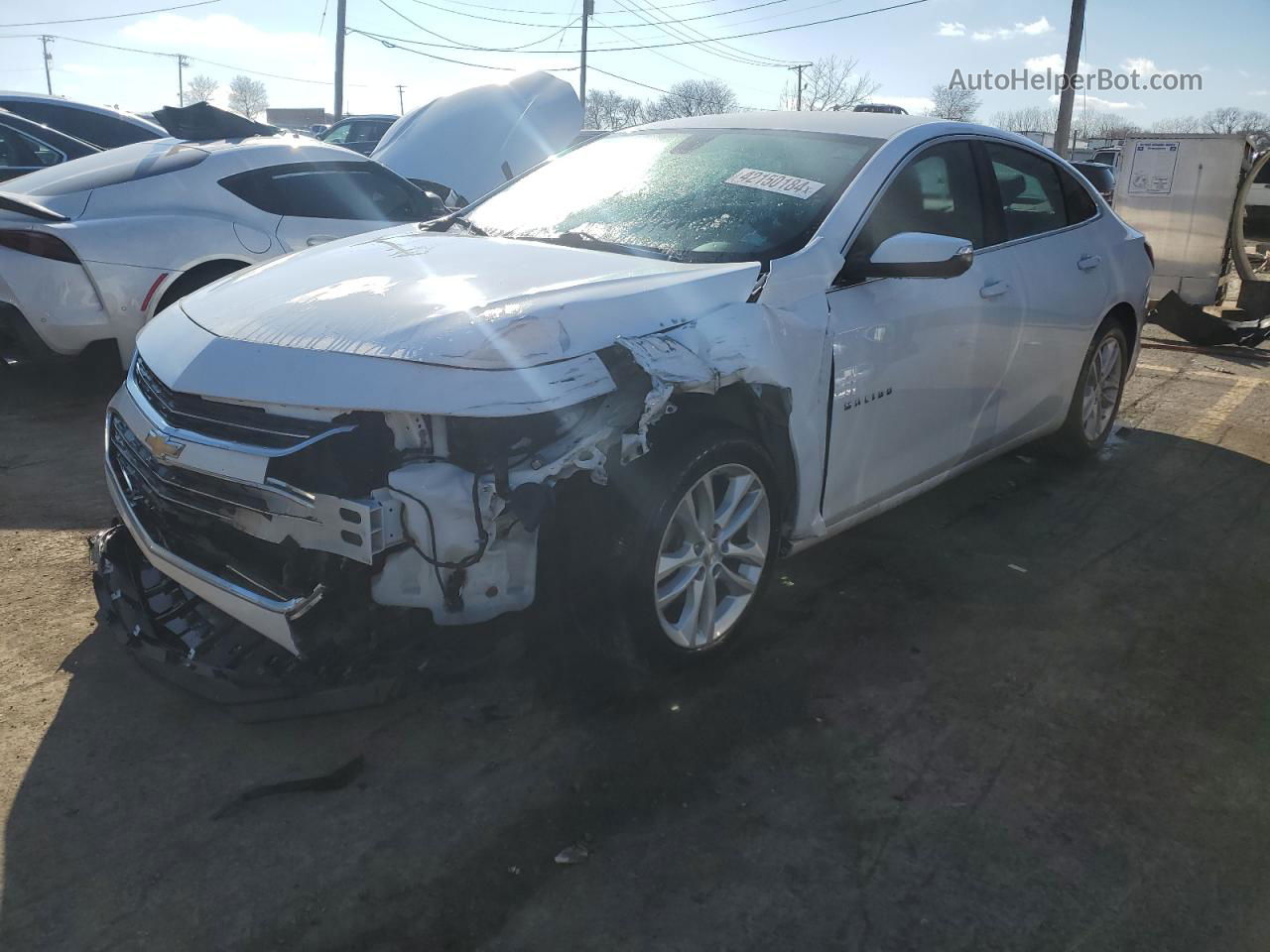 2018 Chevrolet Malibu Lt White vin: 1G1ZD5ST6JF264282